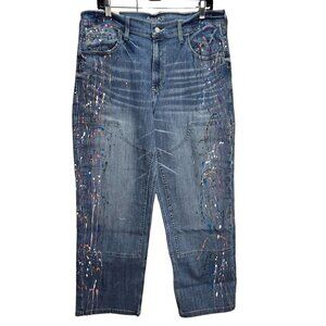 NWT | Ariat Ultra High Rise Relaxed Straight Paint Splatter Jeans | 33R